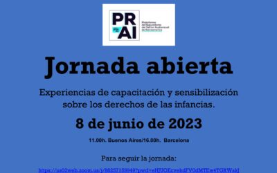 Jornada abierta PRAI el 8 de junio, sobre “Experiencias de capacitación y sensibilización sobre los derechos de las infancias”