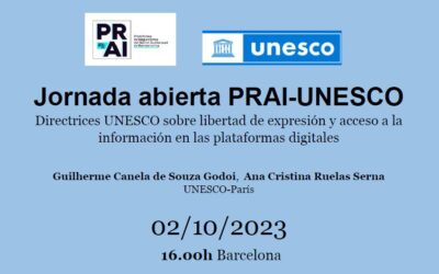 Jornada abierta de la PRAI sobre la propuesta de directrices UNESCO para salvaguardar la libertad de expresión y el acceso a la información en el contexto de la regulación de las plataformas digitales