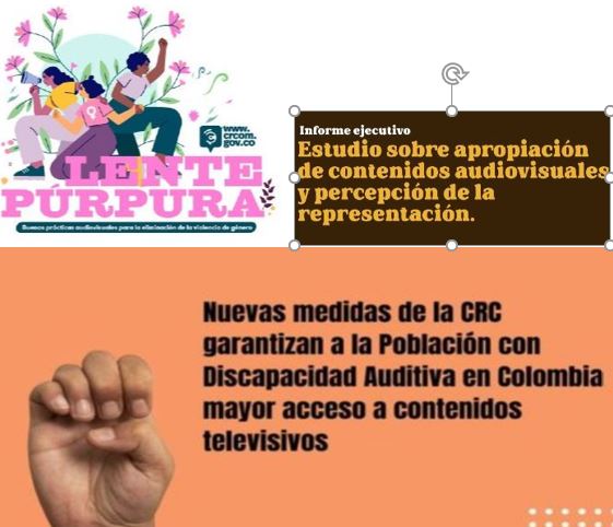 Publicaciones de la CRC: Estudio sobre las representaciones sociales en TV; Guía Lente Púrpura contra la violencia de género, y medidas para el acceso a los contenidos de TV de la población con discapacidad auditiva